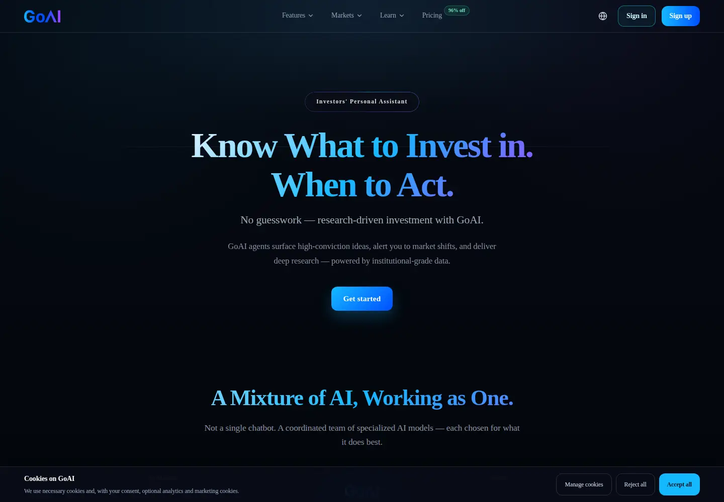 Captured homepage of goai.digital in the current scan