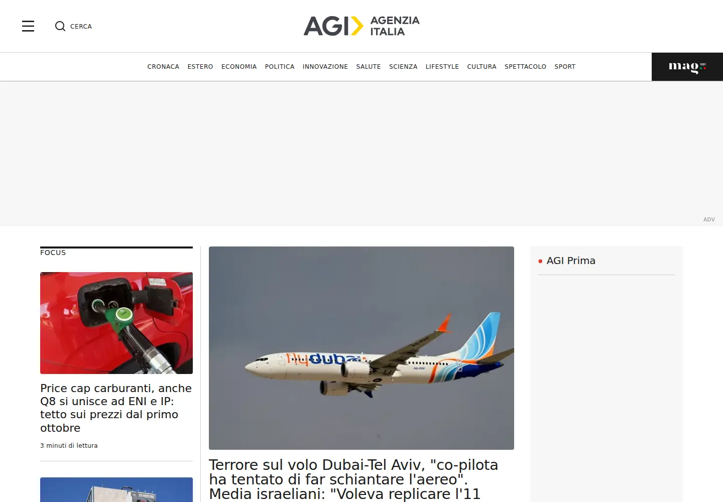 Screenshot of agi.it