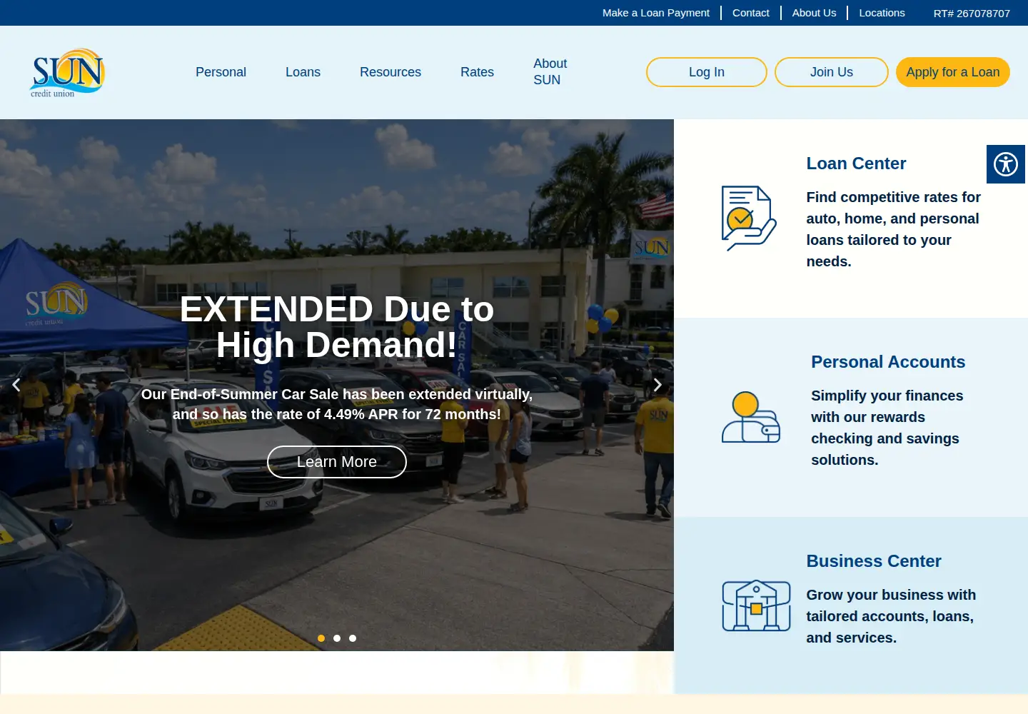 Captured homepage of suncu.org in the current scan