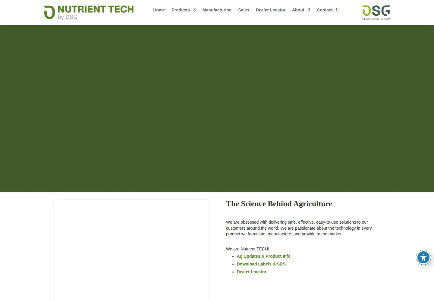 Captured homepage of nutrient.tech in the current scan