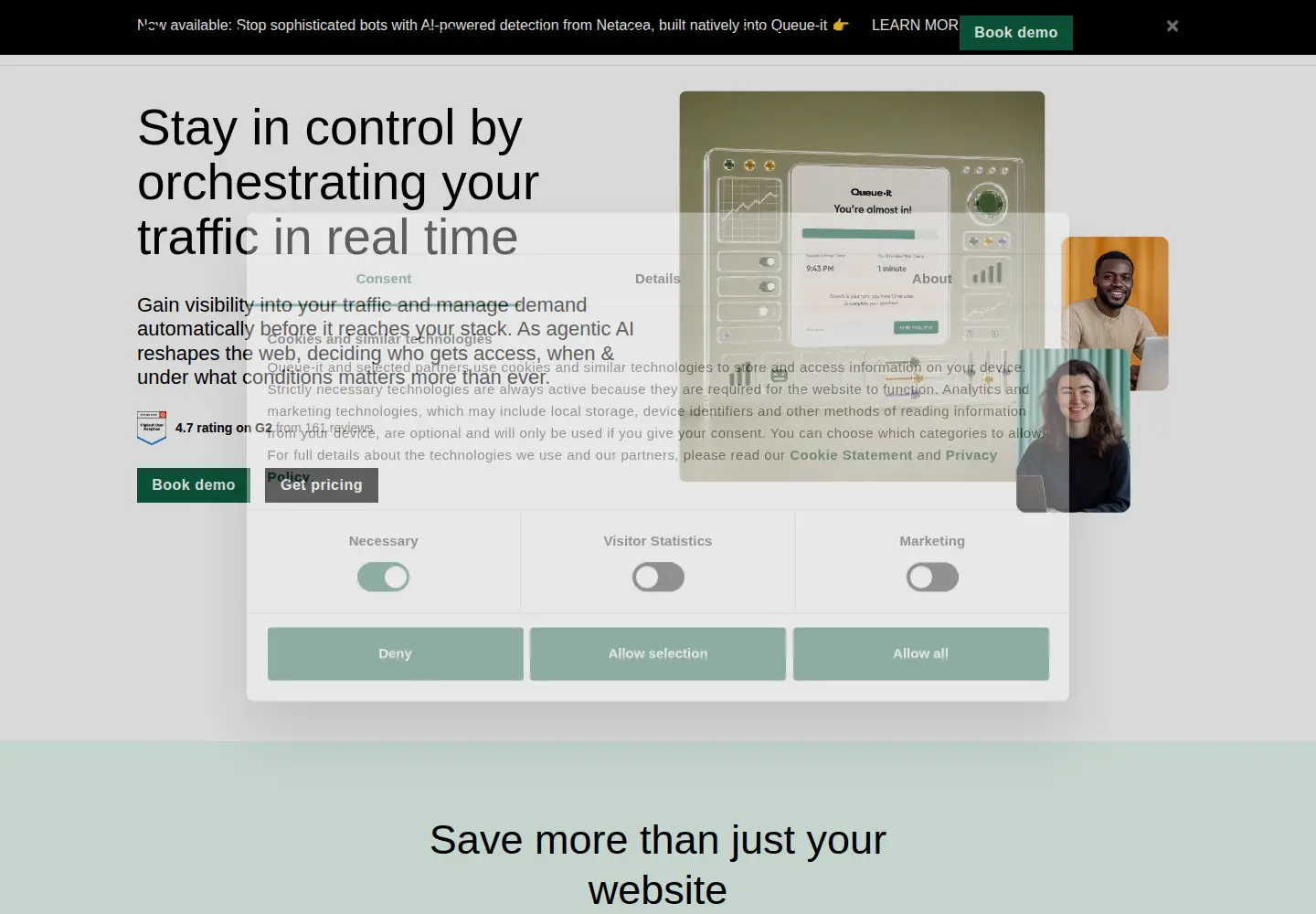 Screenshot of queue-it.com