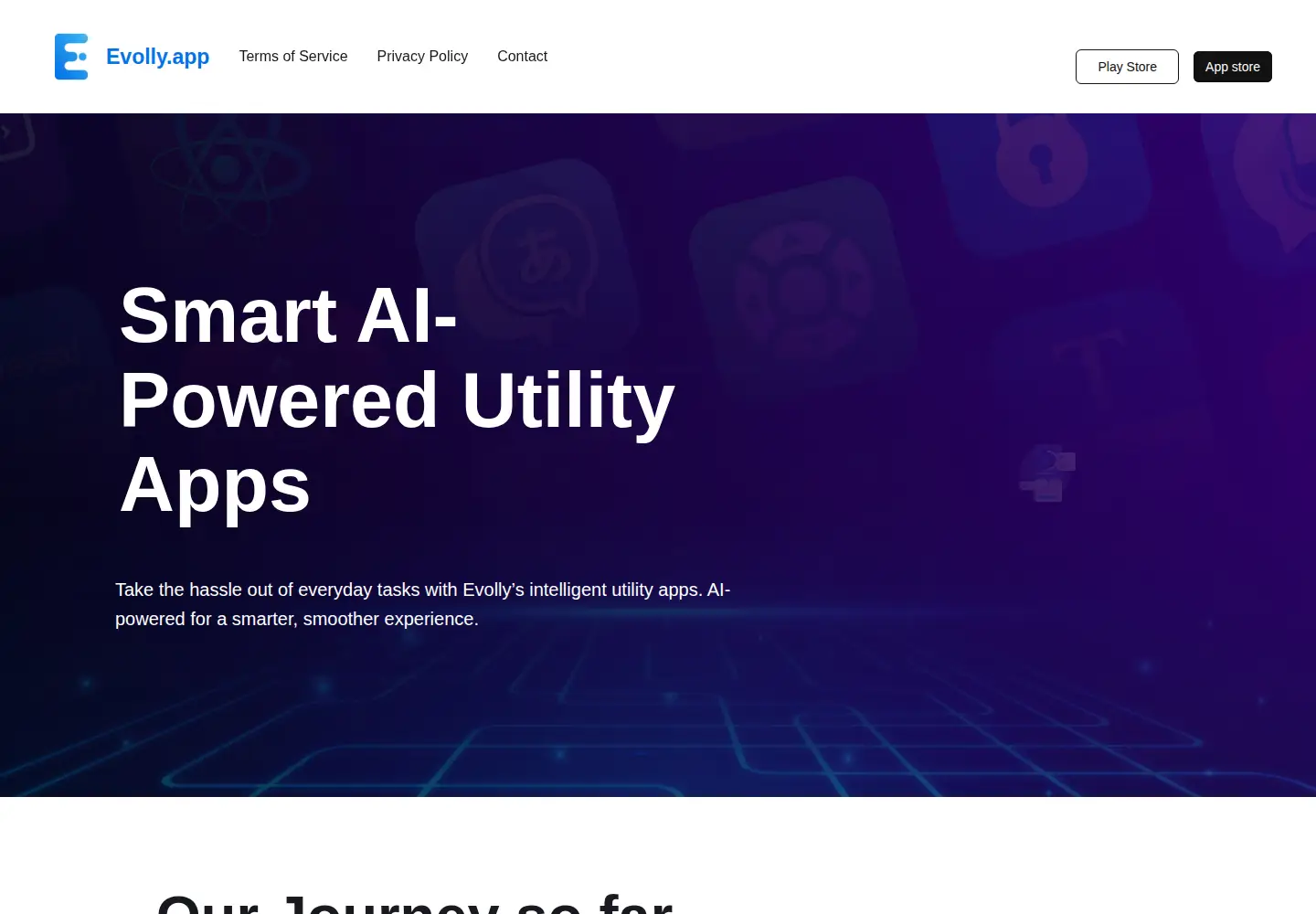 Captured homepage of evolly.app in the current scan