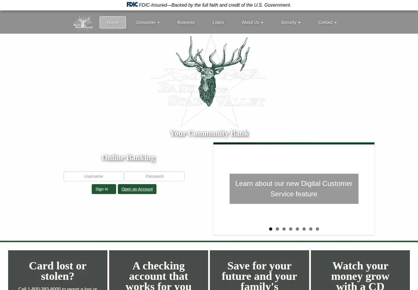 Captured homepage of bosv.com in the current scan