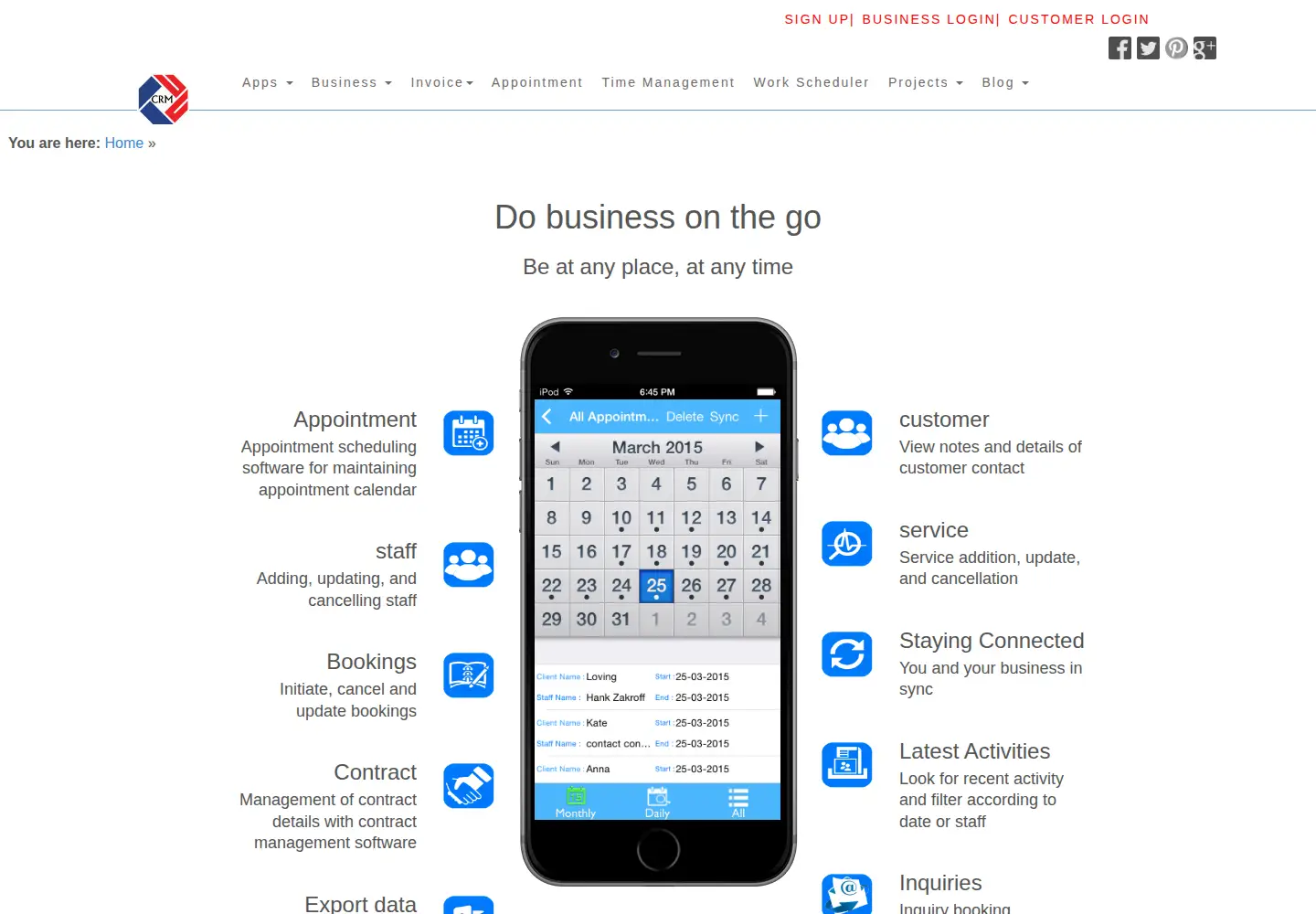 Captured homepage of crmsoftwareapp.com in the current scan