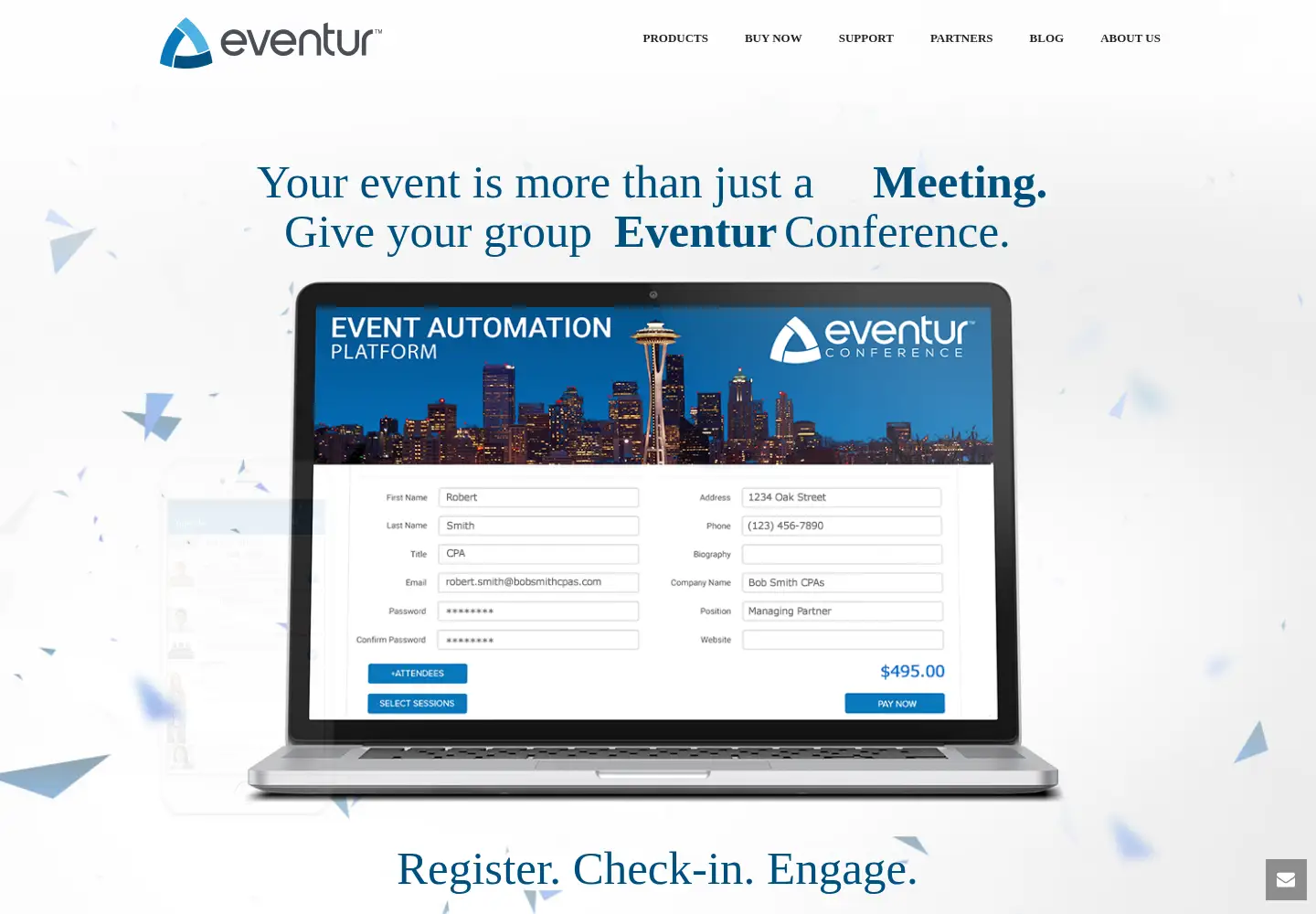 Captured homepage of eventur.com in the current scan