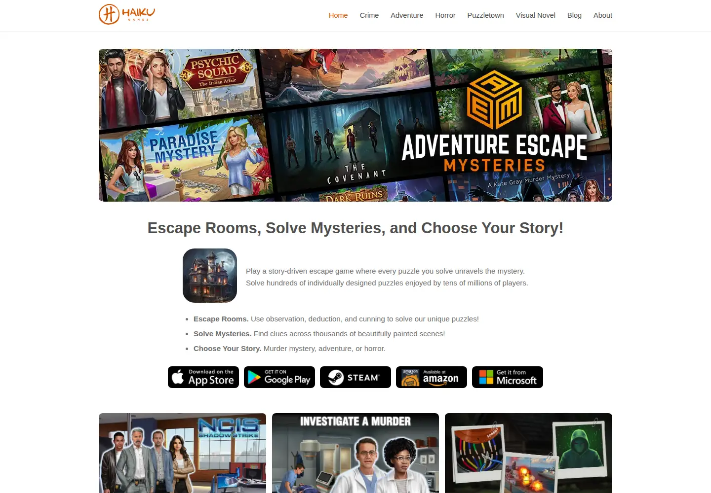 Screenshot of haikugames.com
