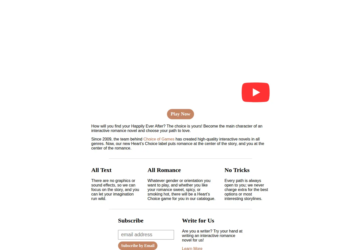 Captured homepage of heartschoice.com in the current scan