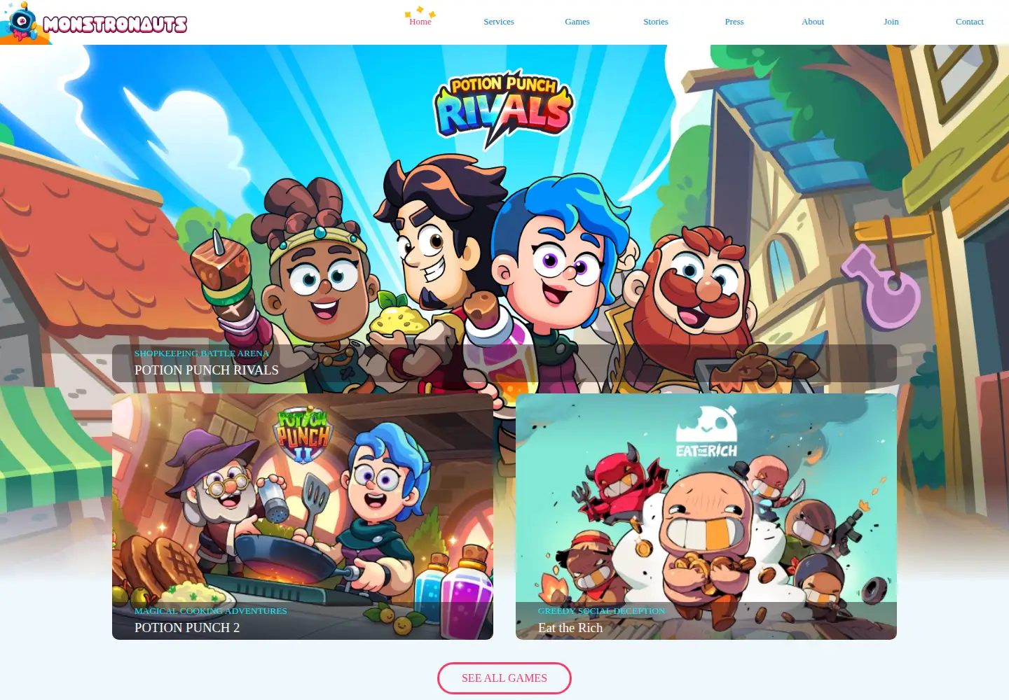 Screenshot of monstronauts.com