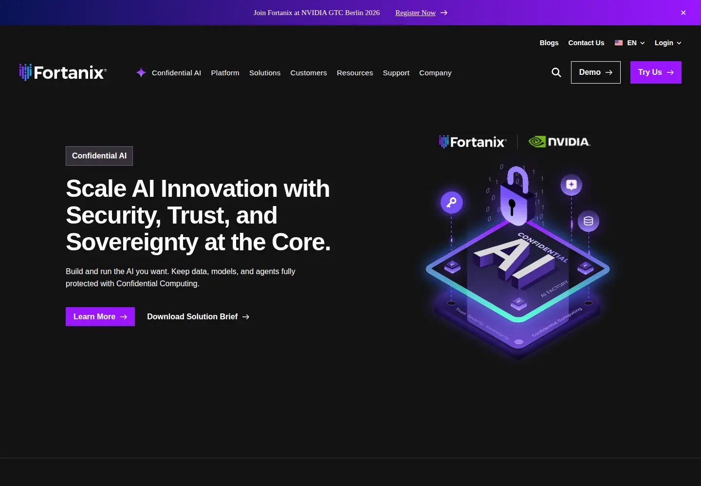 Screenshot of fortanix.com