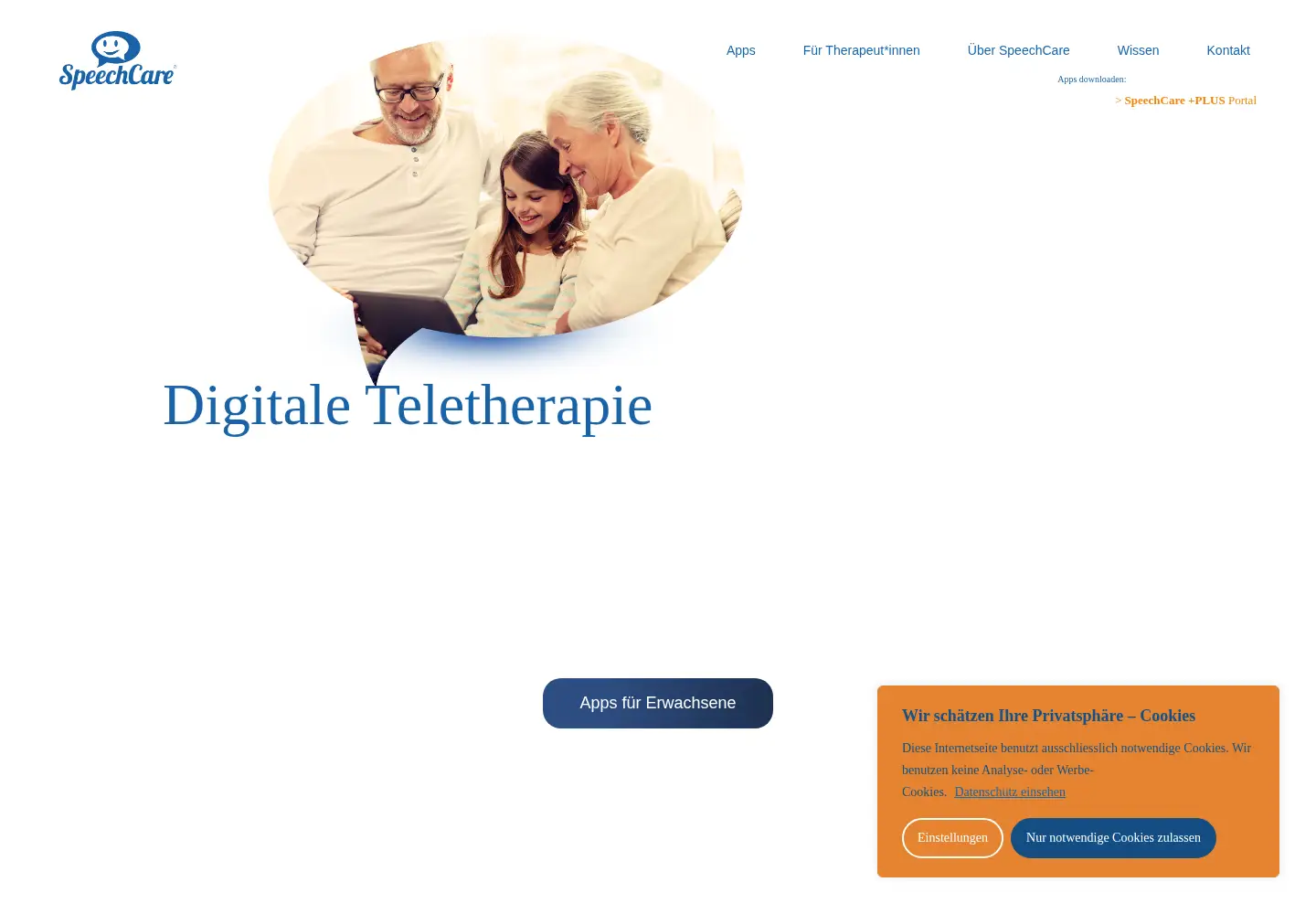 Screenshot of speechcare.de