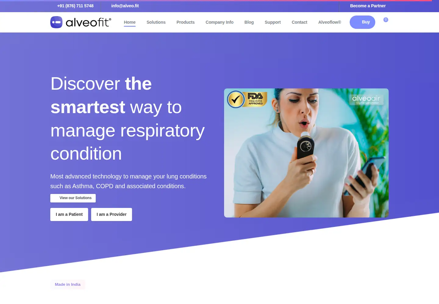 Captured homepage of alveo.fit in the current scan