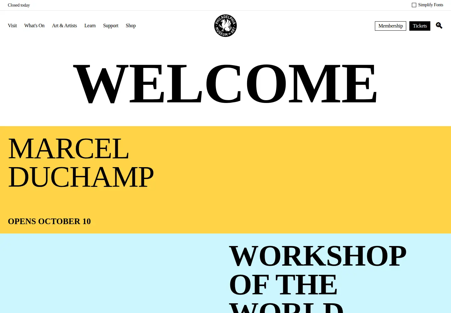 Screenshot of philamuseum.org