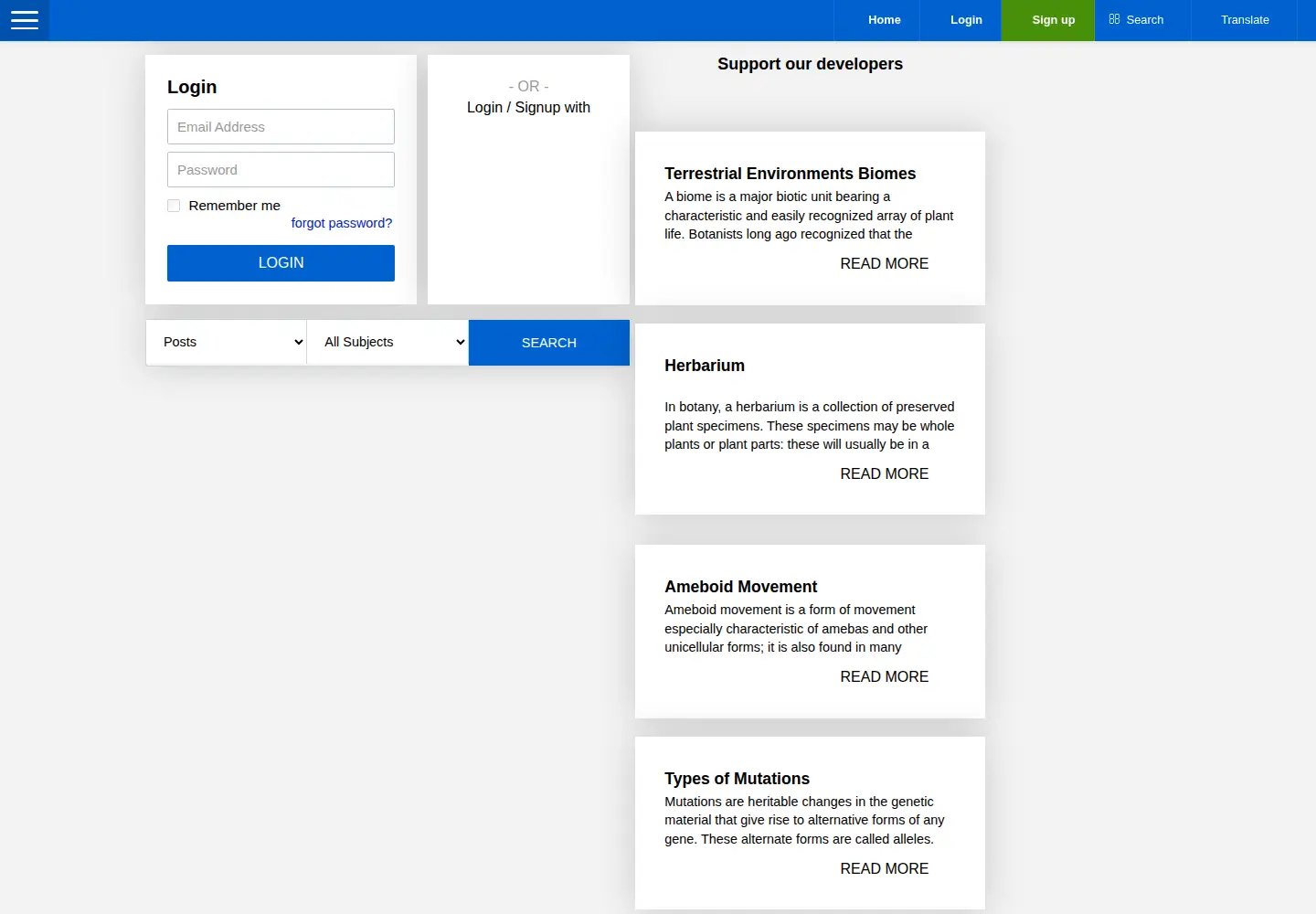 Screenshot of biocyclopedia.com