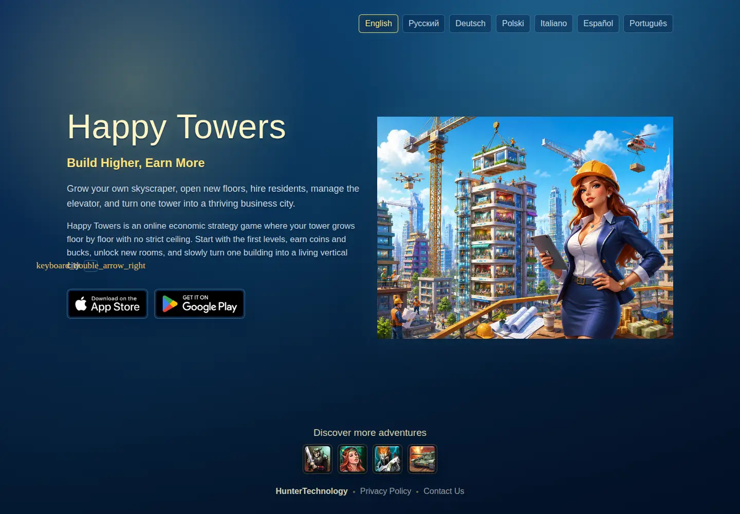 Screenshot of happytowers.mobi