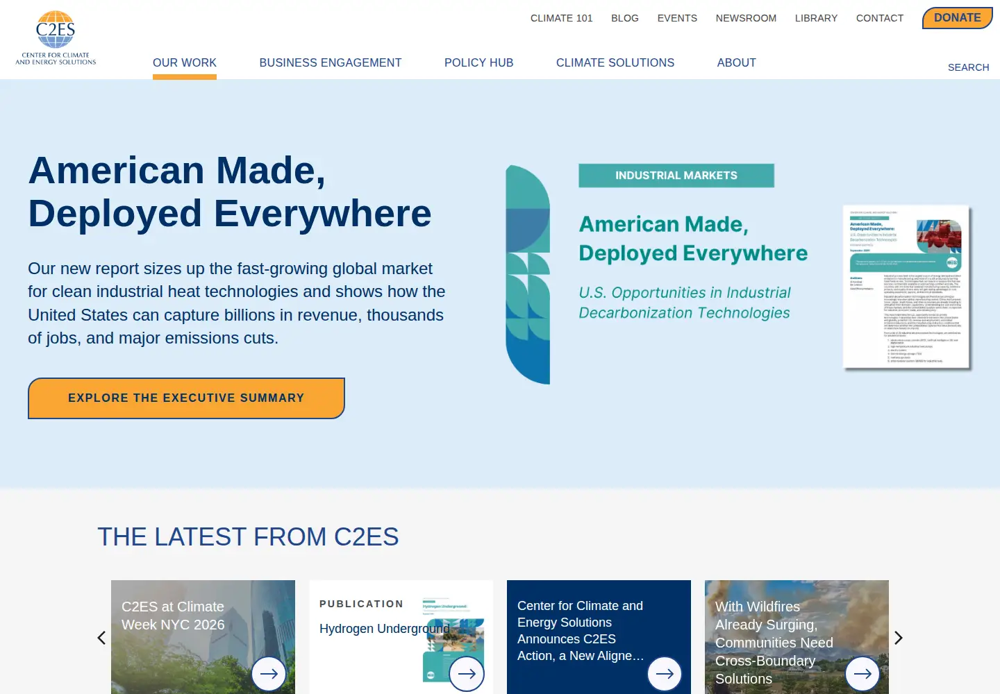 Screenshot of c2es.org