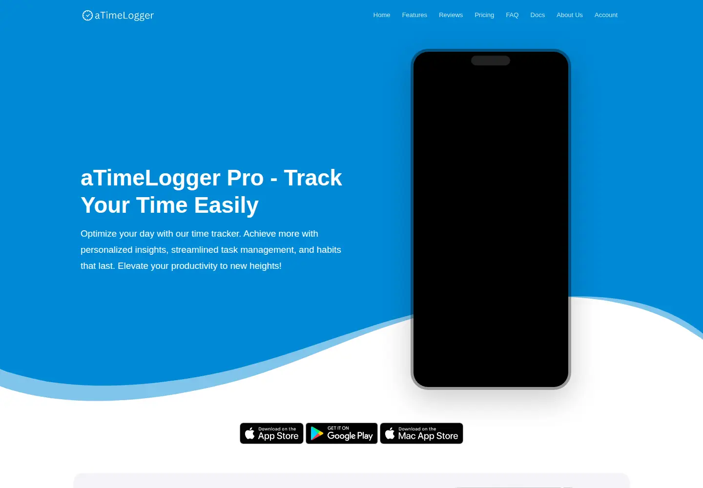 Captured homepage of atimelogger.pro in the current scan