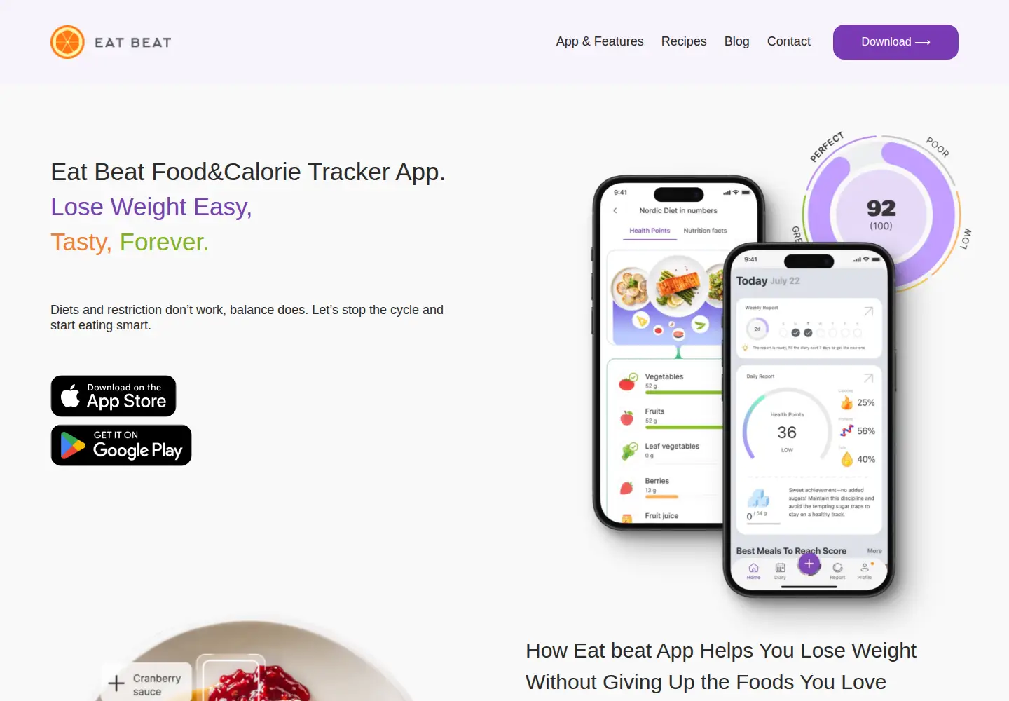 Captured homepage of eatbeat.ai in the current scan