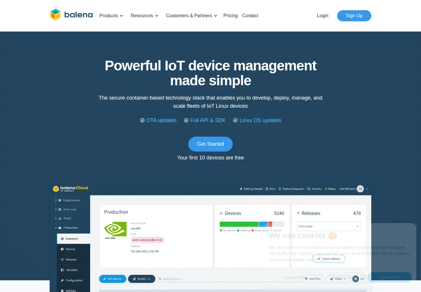 Screenshot of balena.io