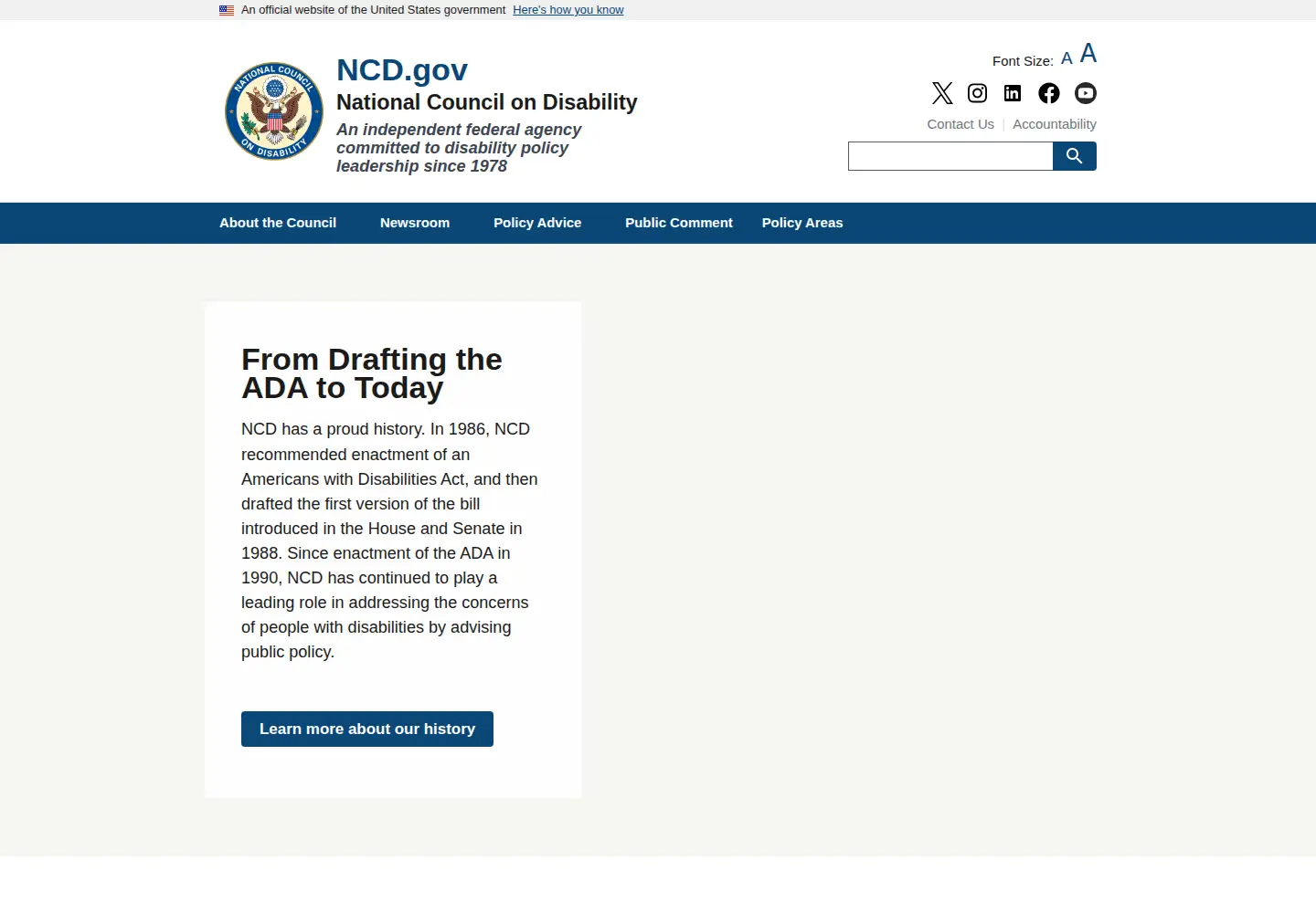Screenshot of ncd.gov