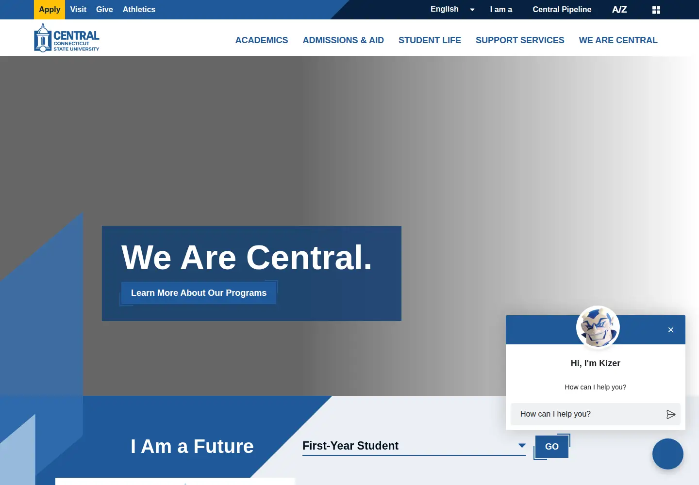 Screenshot of ccsu.edu