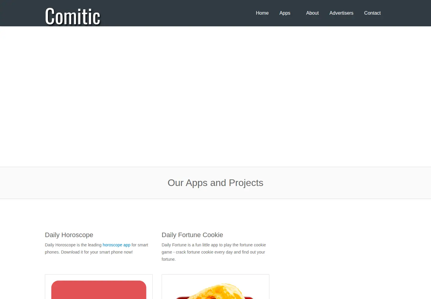 Captured homepage of comitic.com in the current scan