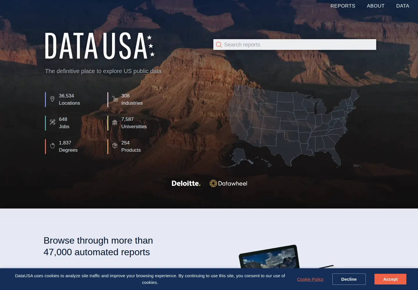 Screenshot of datausa.io