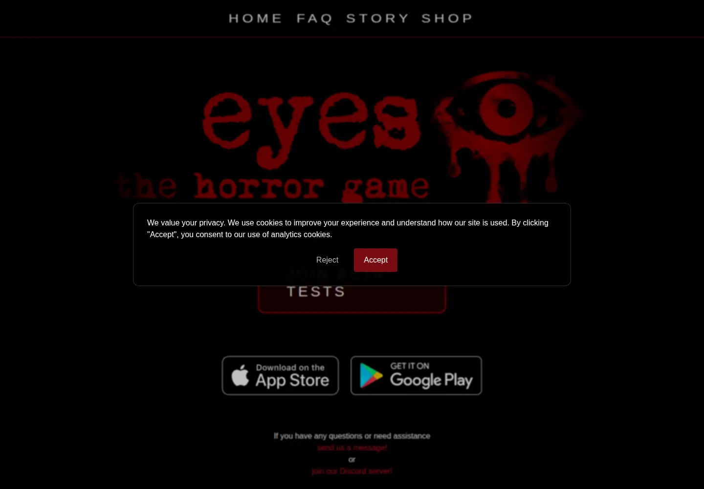 Screenshot of eyesthehorrorgame.com