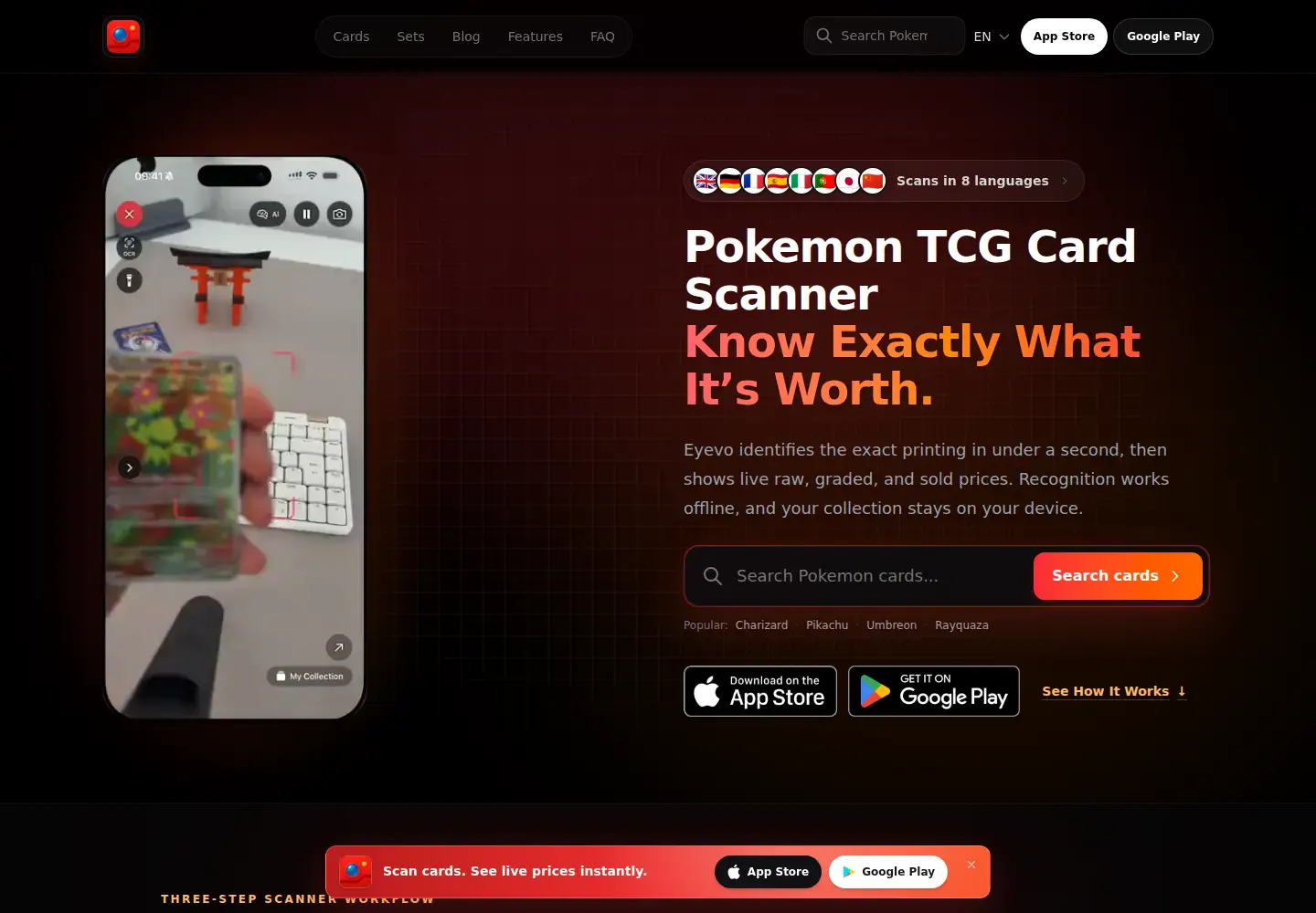 Captured homepage of eyevotcg.com in the current scan