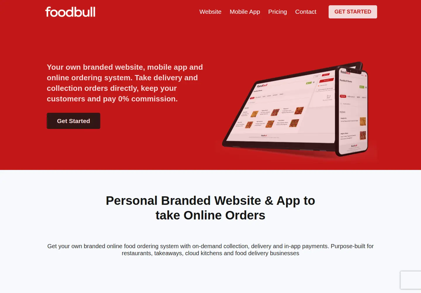 Captured homepage of foodbull.com in the current scan