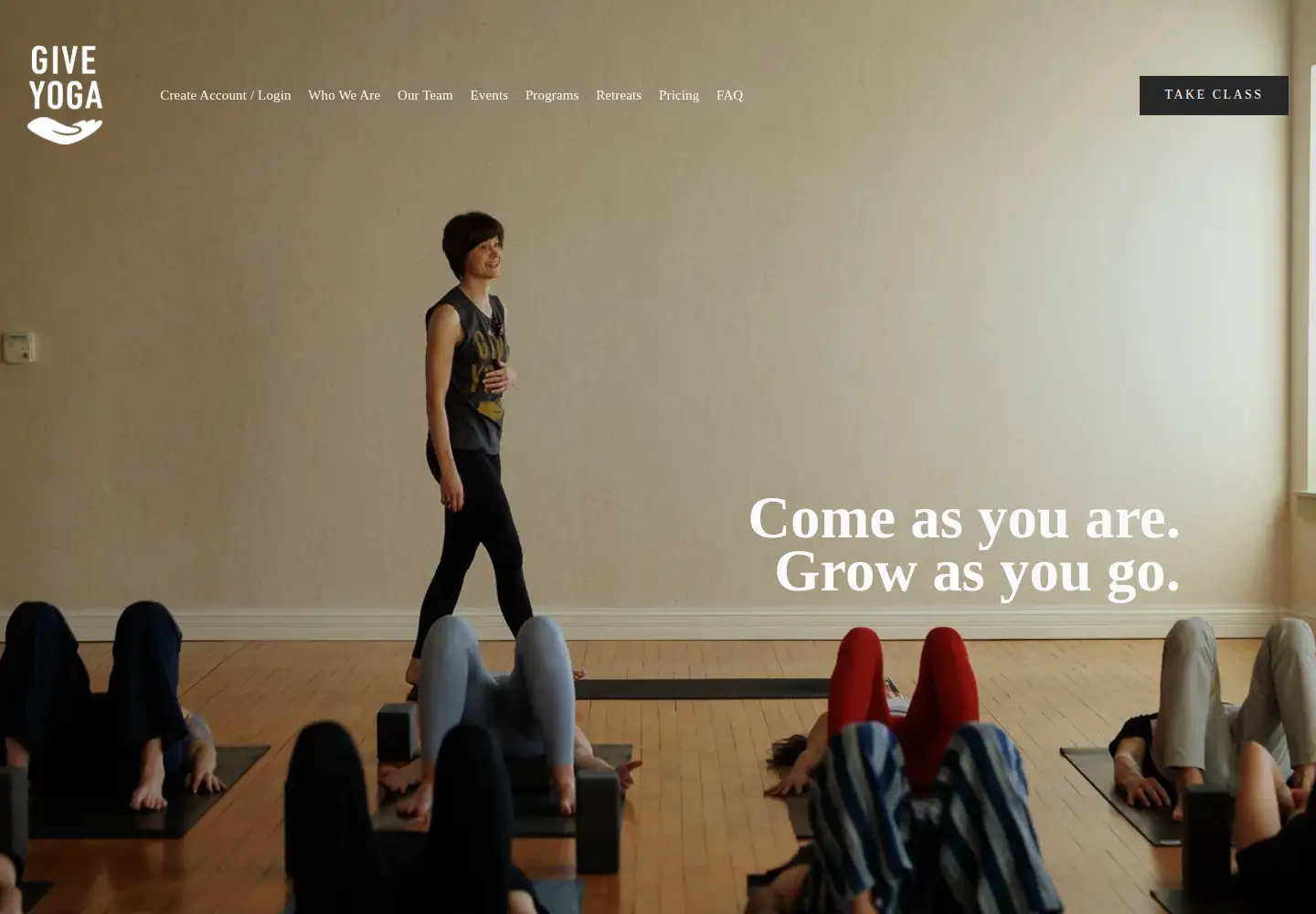 Captured homepage of giveyoga.com in the current scan