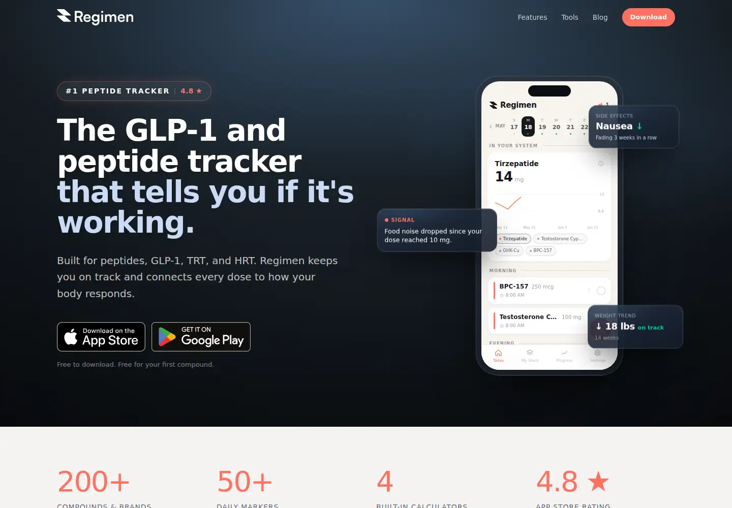 Screenshot of helloregimen.com