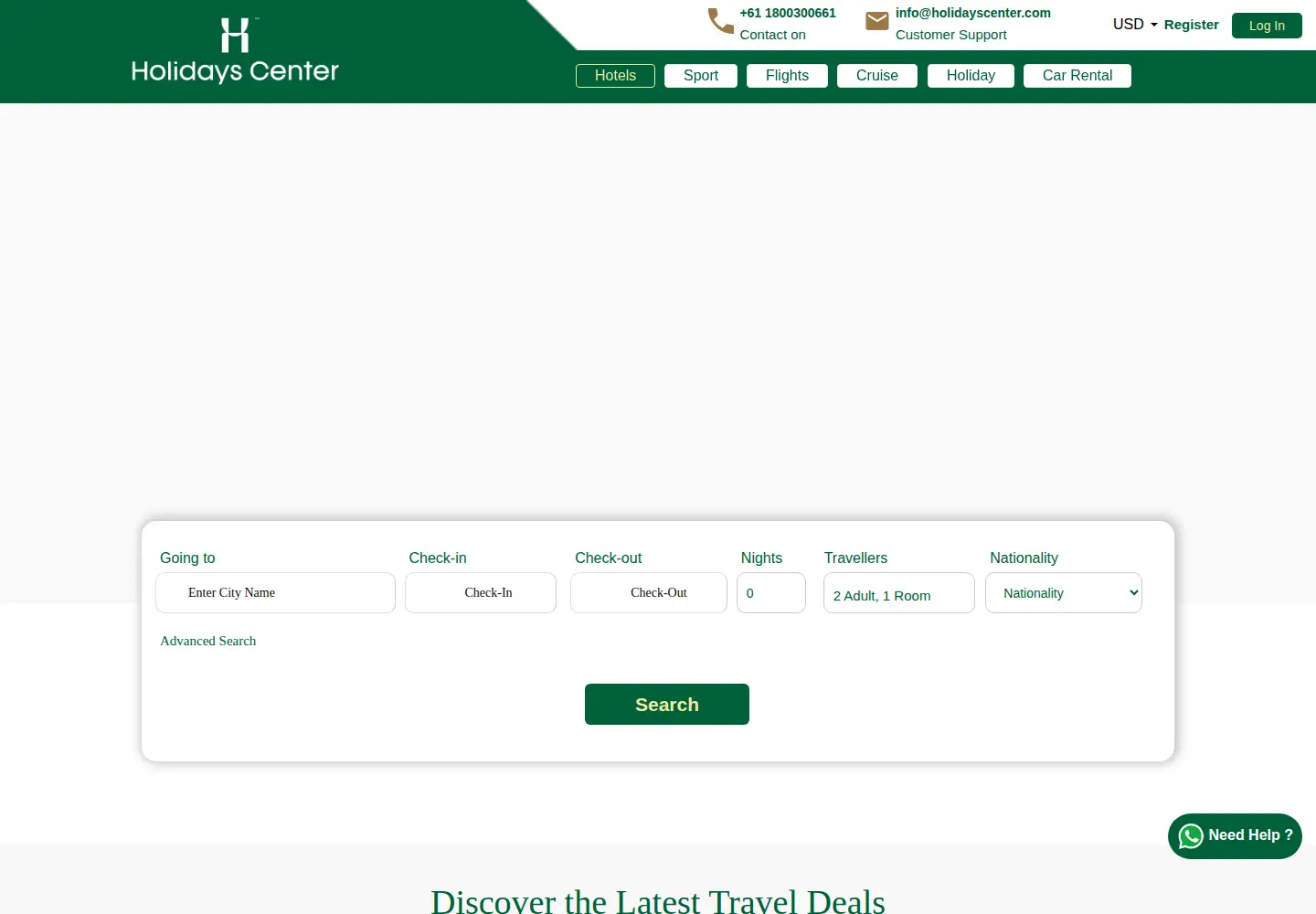 Screenshot of holidayscenter.com