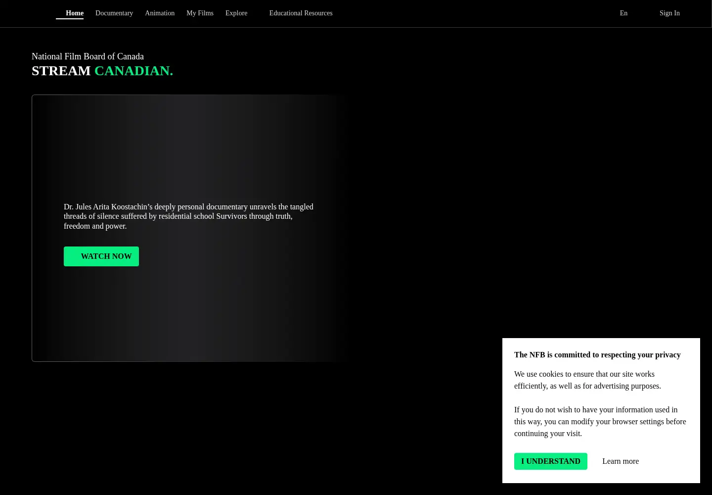 Screenshot of nfb.ca