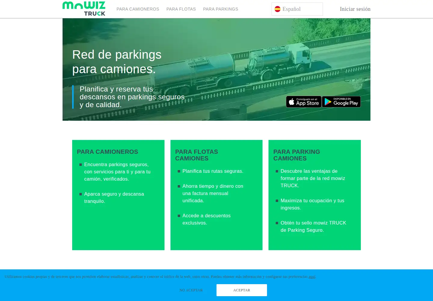 Captured homepage of mowiztruck.com in the current scan