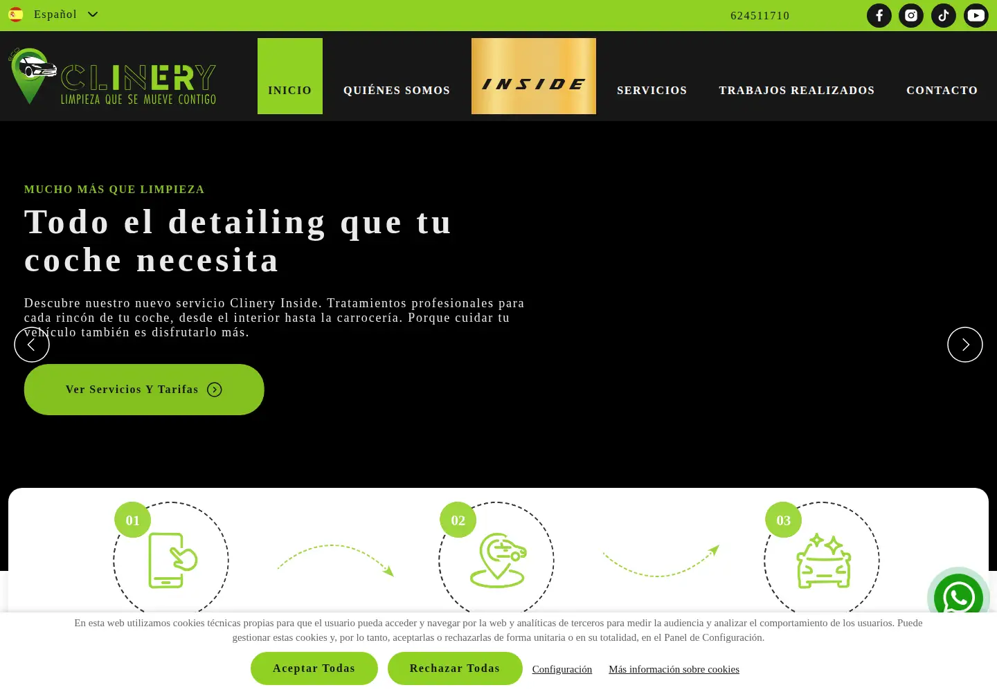 Captured homepage of clinery.es in the current scan