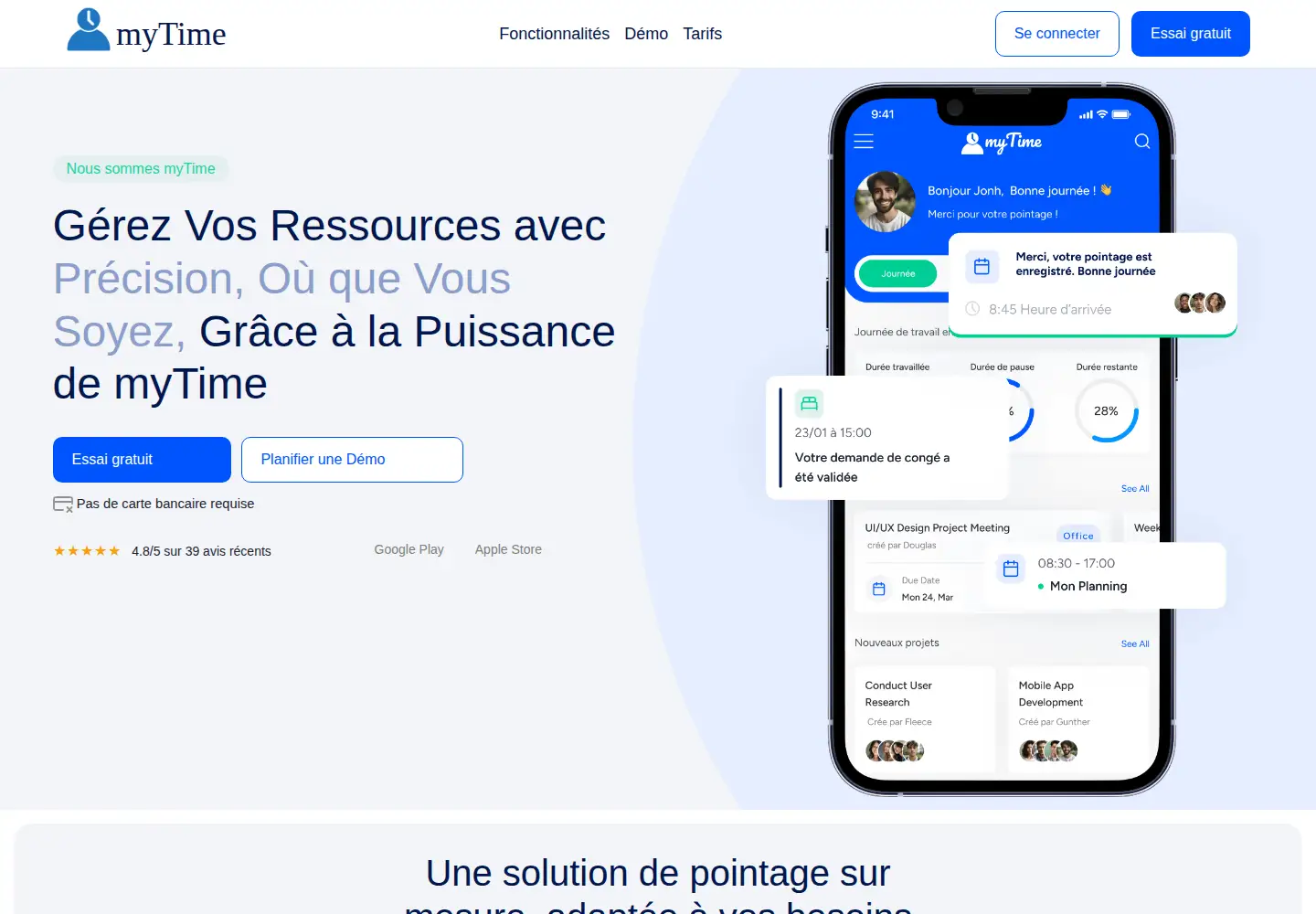 Screenshot of mytime.fr
