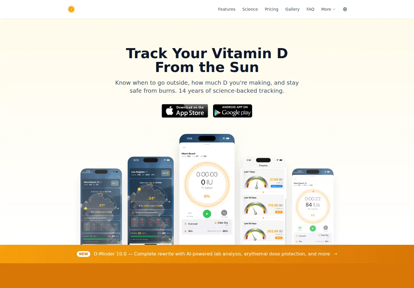 Screenshot of dminder.info