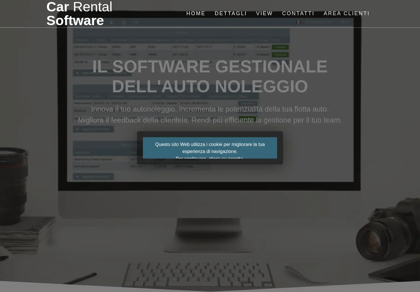 Captured homepage of car-rental-software.it in the current scan