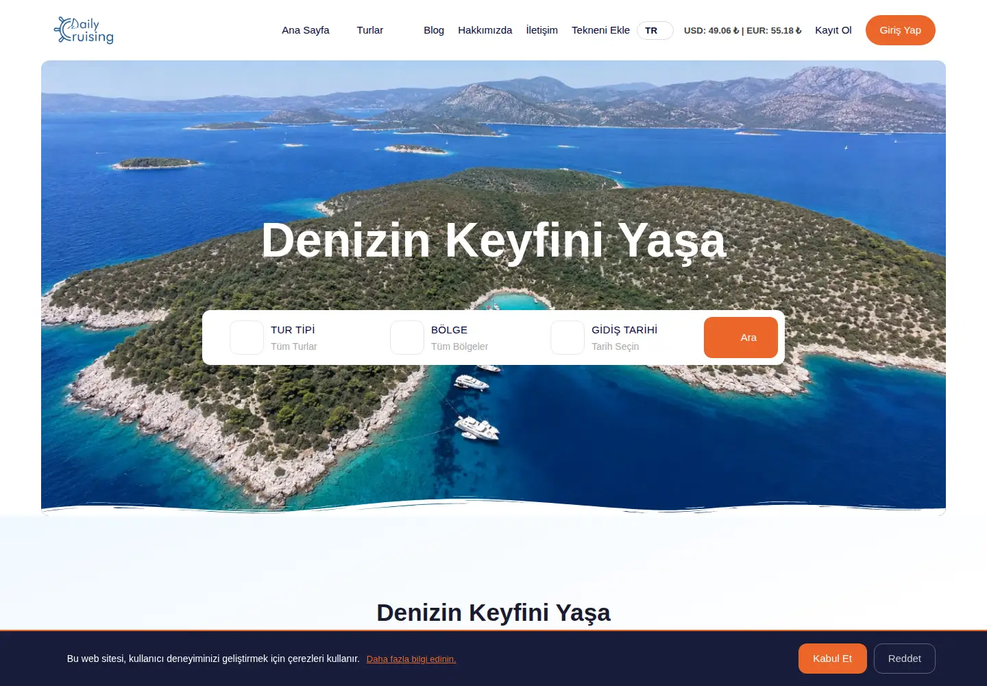 Screenshot of dailycruising.com.tr