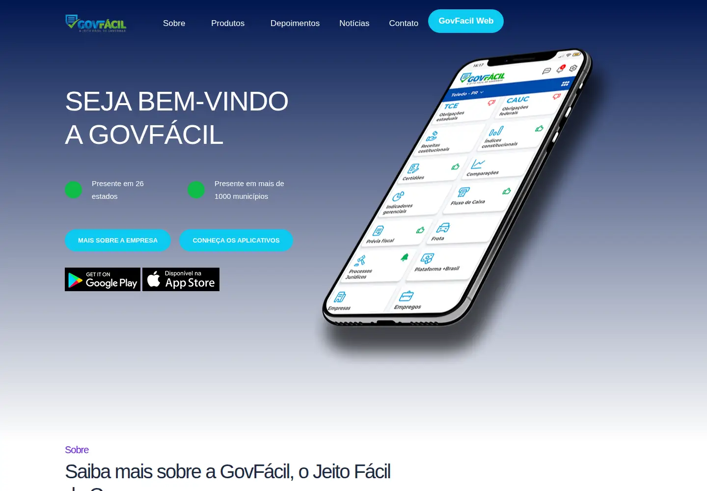 Screenshot of govfacil.app