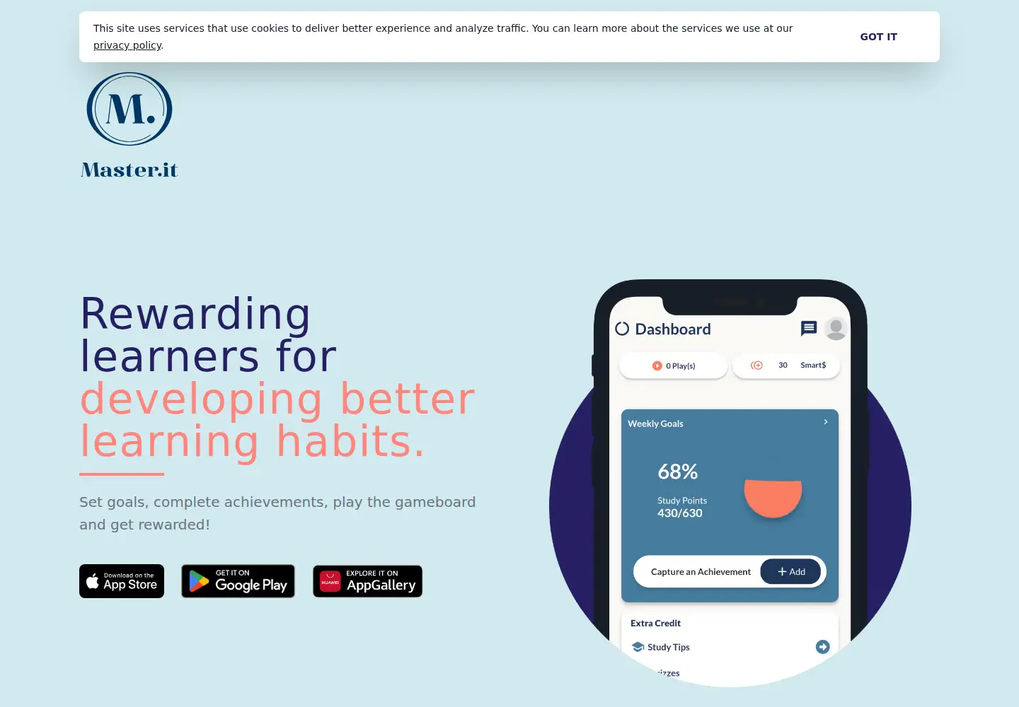 Captured homepage of master-it.app in the current scan
