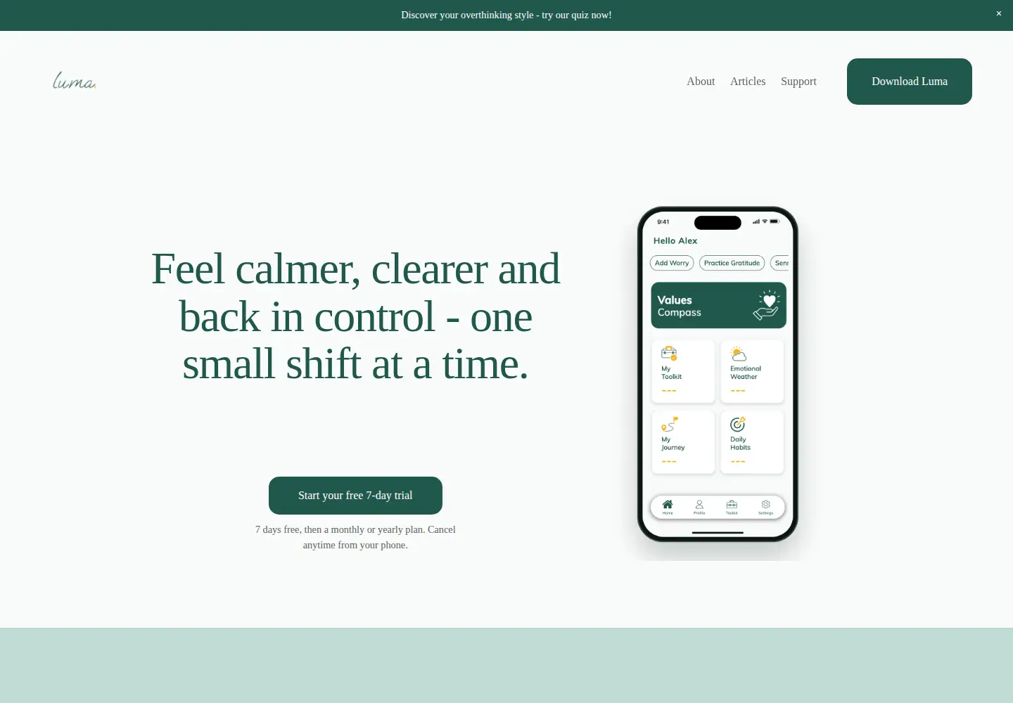Screenshot of myluma.app