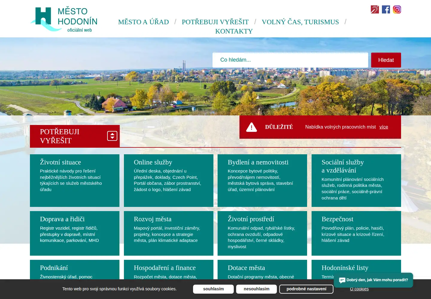 Screenshot of hodonin.eu