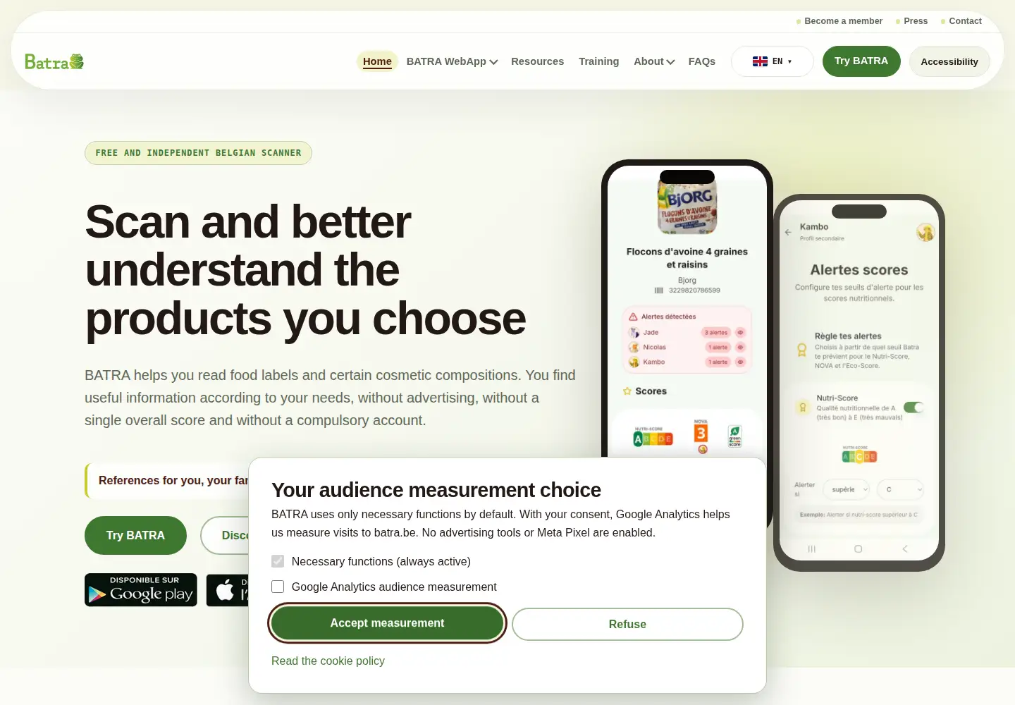 Screenshot of batra.be