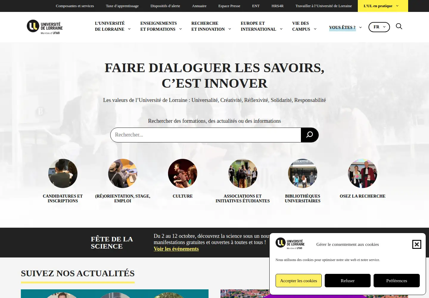 Screenshot of univ-lorraine.fr