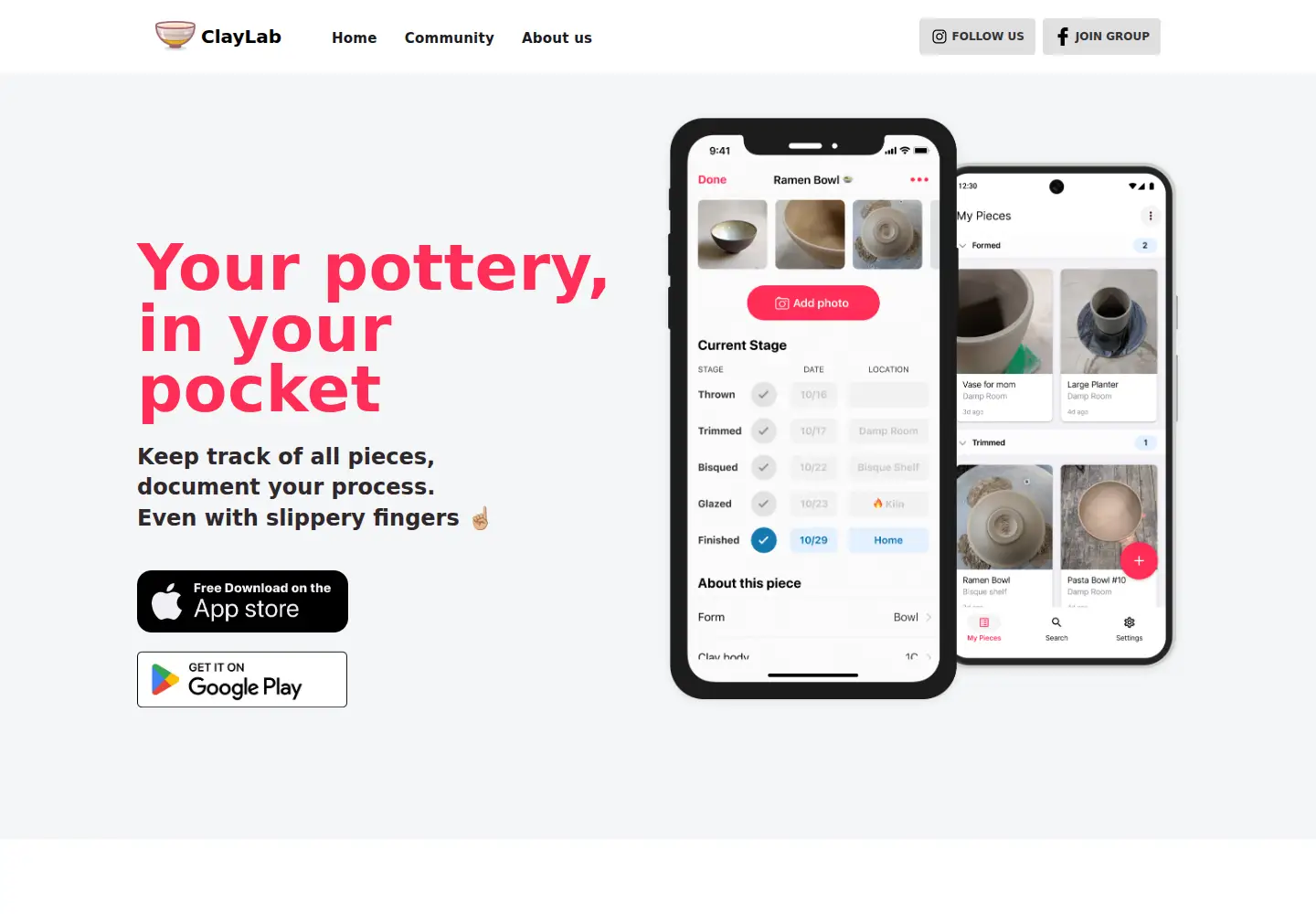 Captured homepage of claylabapp.com in the current scan