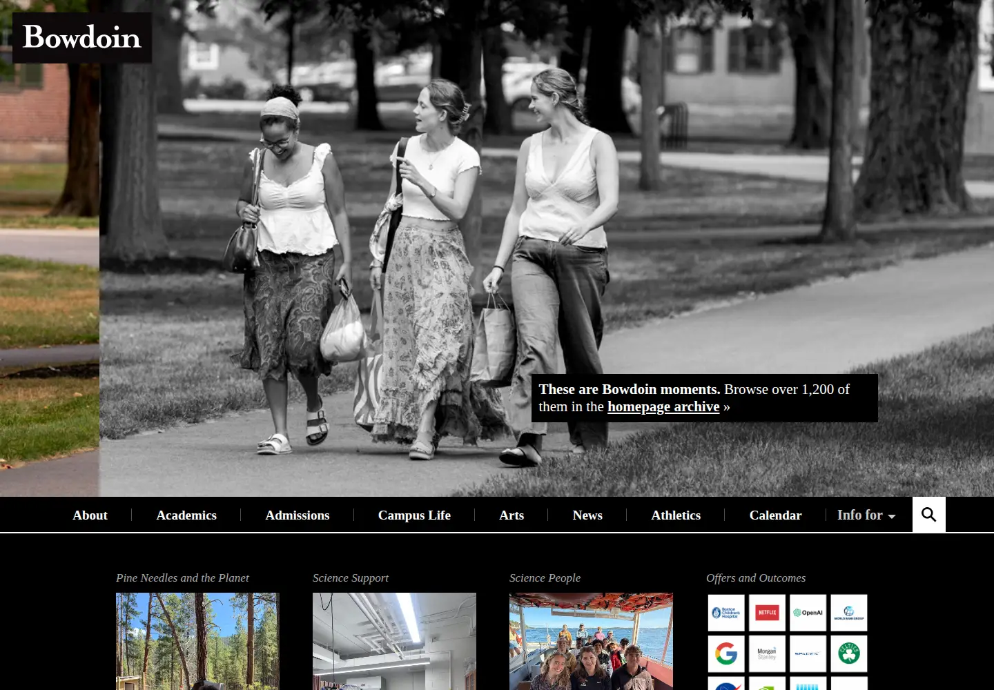 Screenshot of bowdoin.edu
