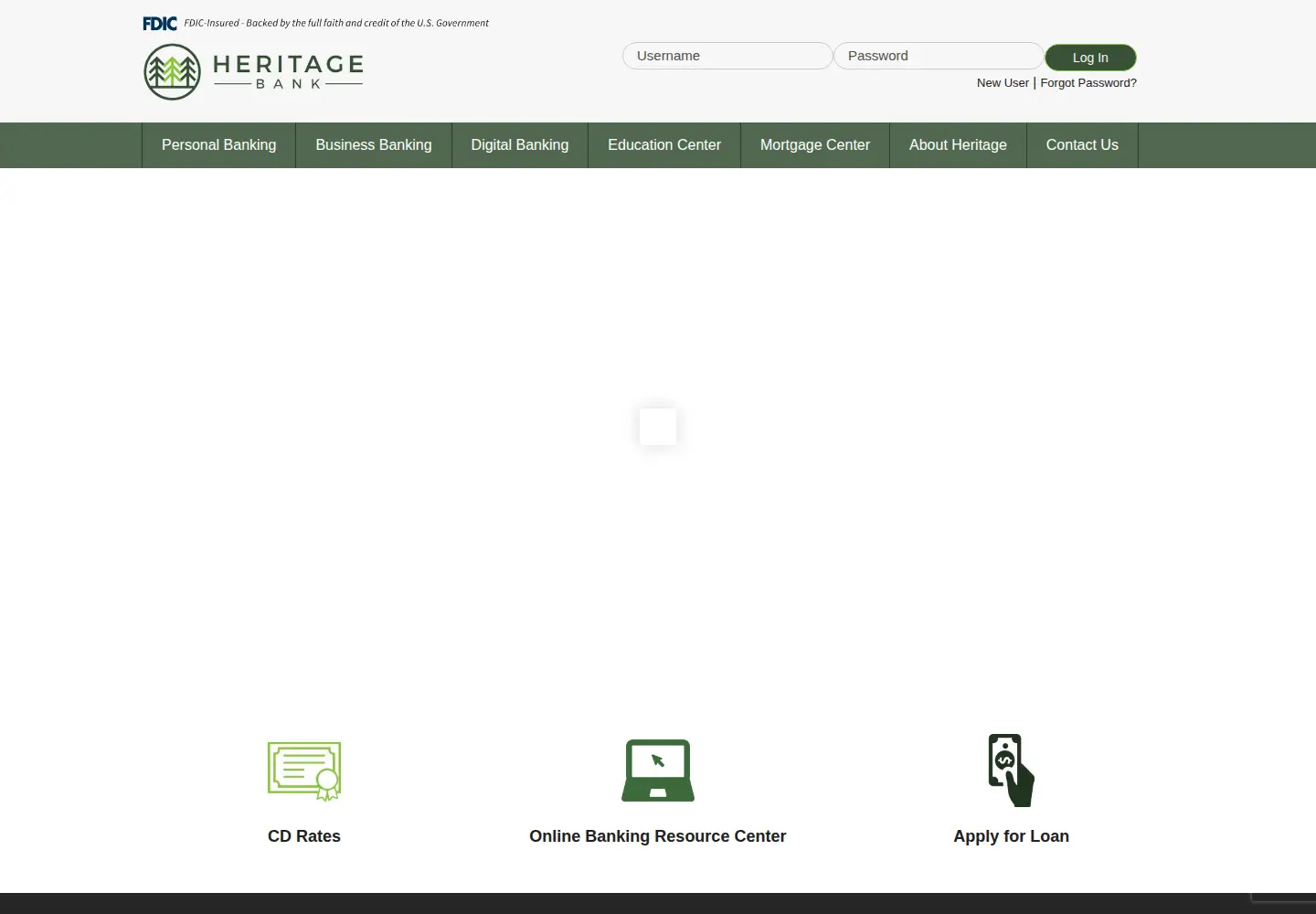 Captured homepage of heritagebankmn.com in the current scan