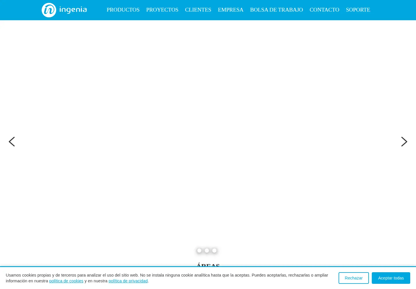 Captured homepage of ingeniacom.com in the current scan