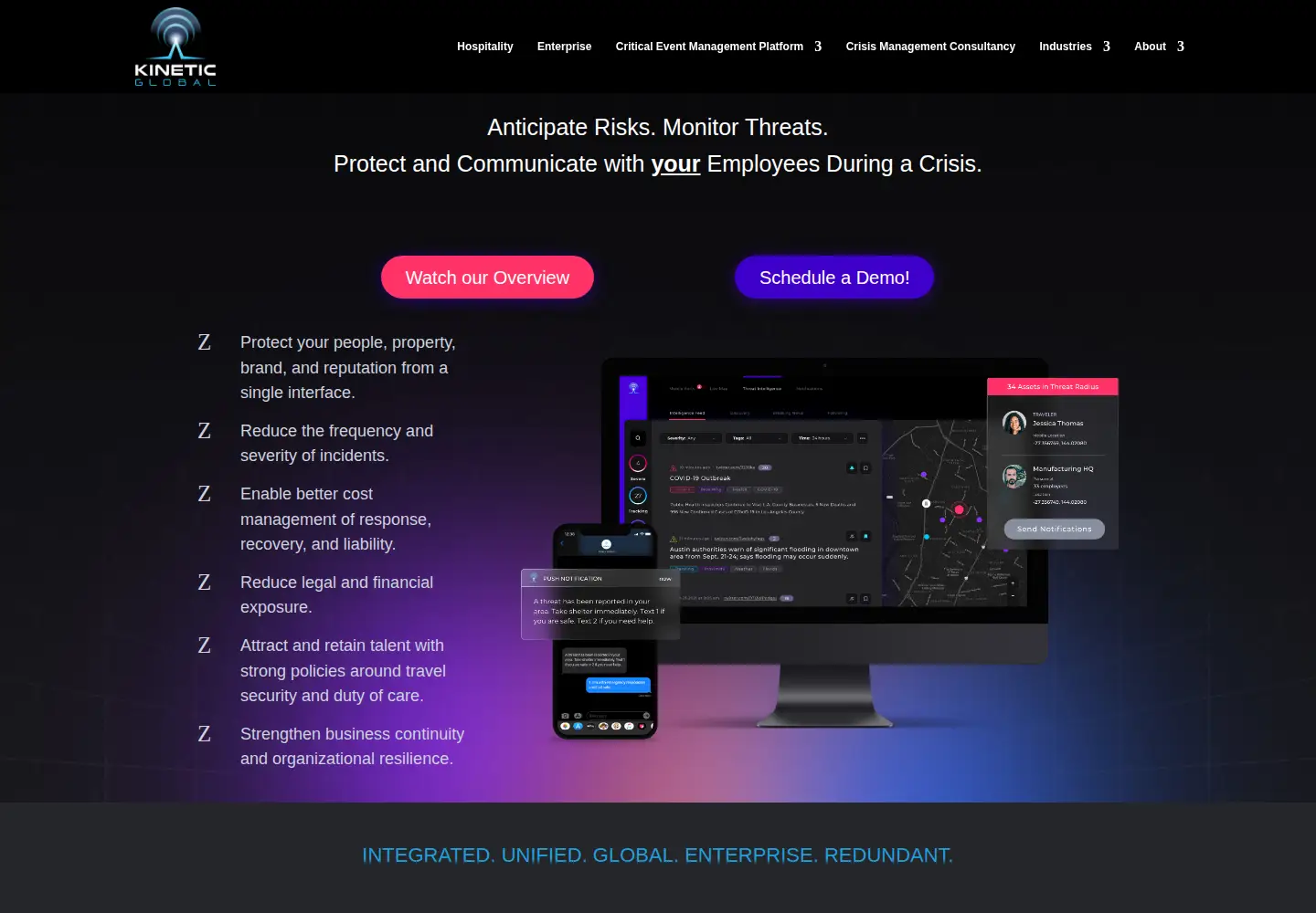 Captured homepage of kineticglobal.com in the current scan
